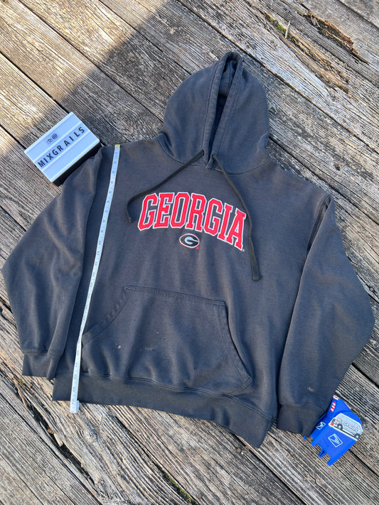 Georgia Bulldogs Hoodie Adult Large Pullover proEage Sweatshirt White Spellout